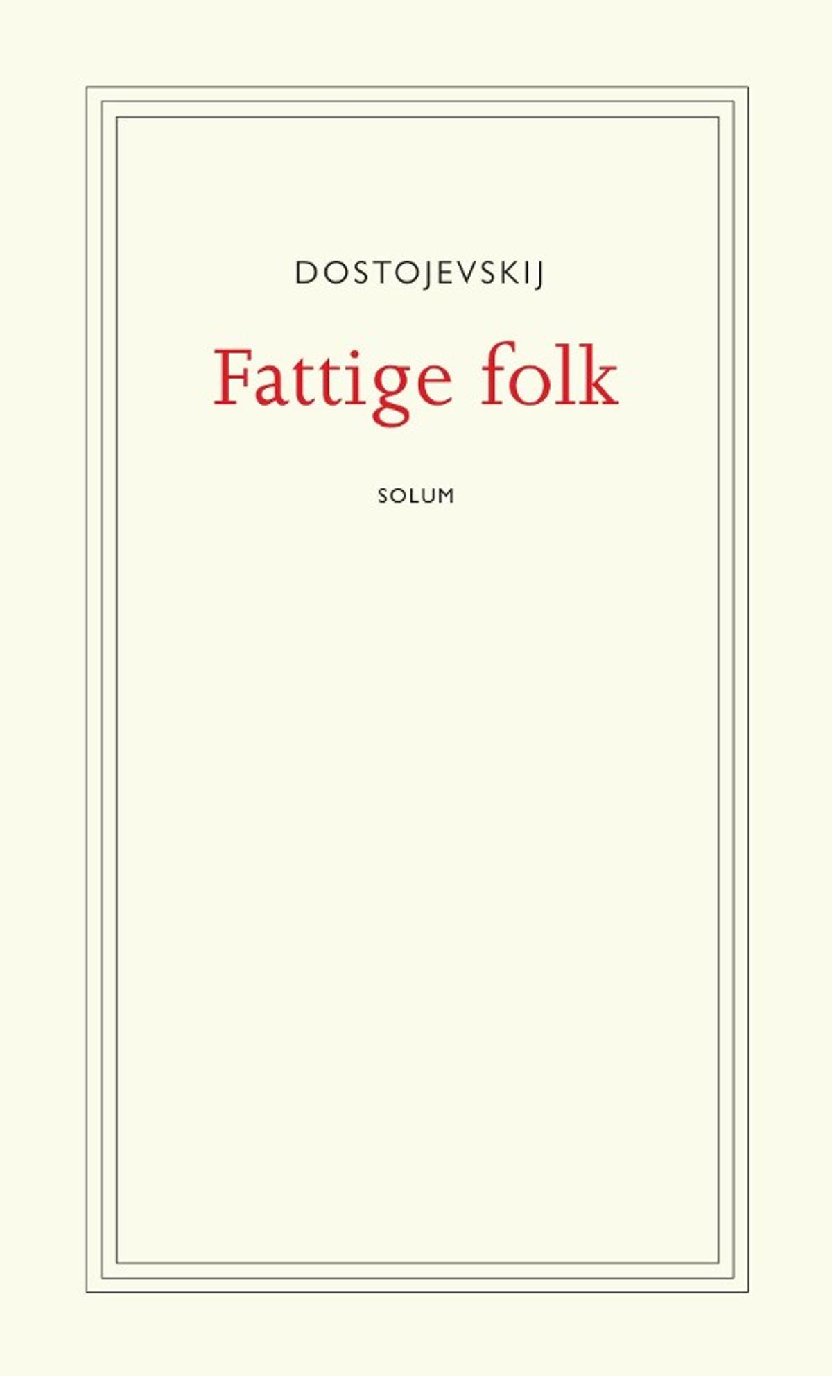 Bokomslaget til Fattige folk av Fjodor Dostojevskij