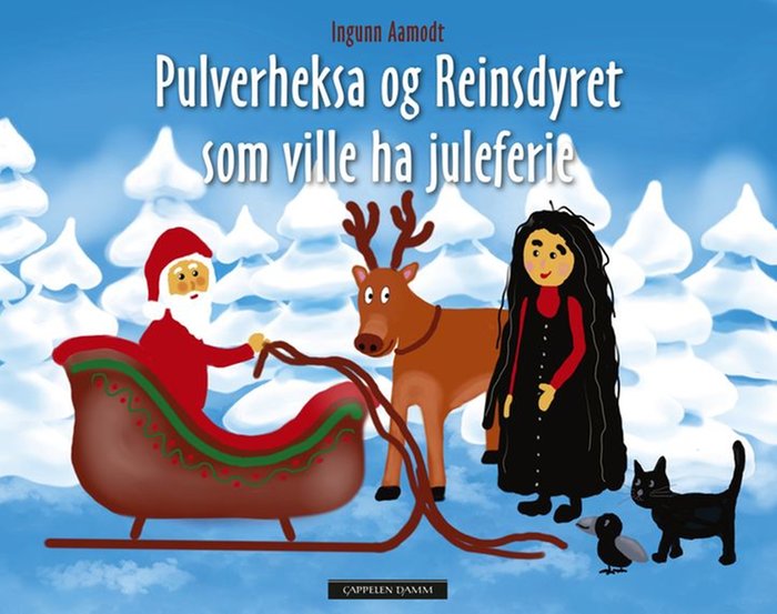 Omslag til Pulverheksa og Reinsdyret som ville ha juleferie