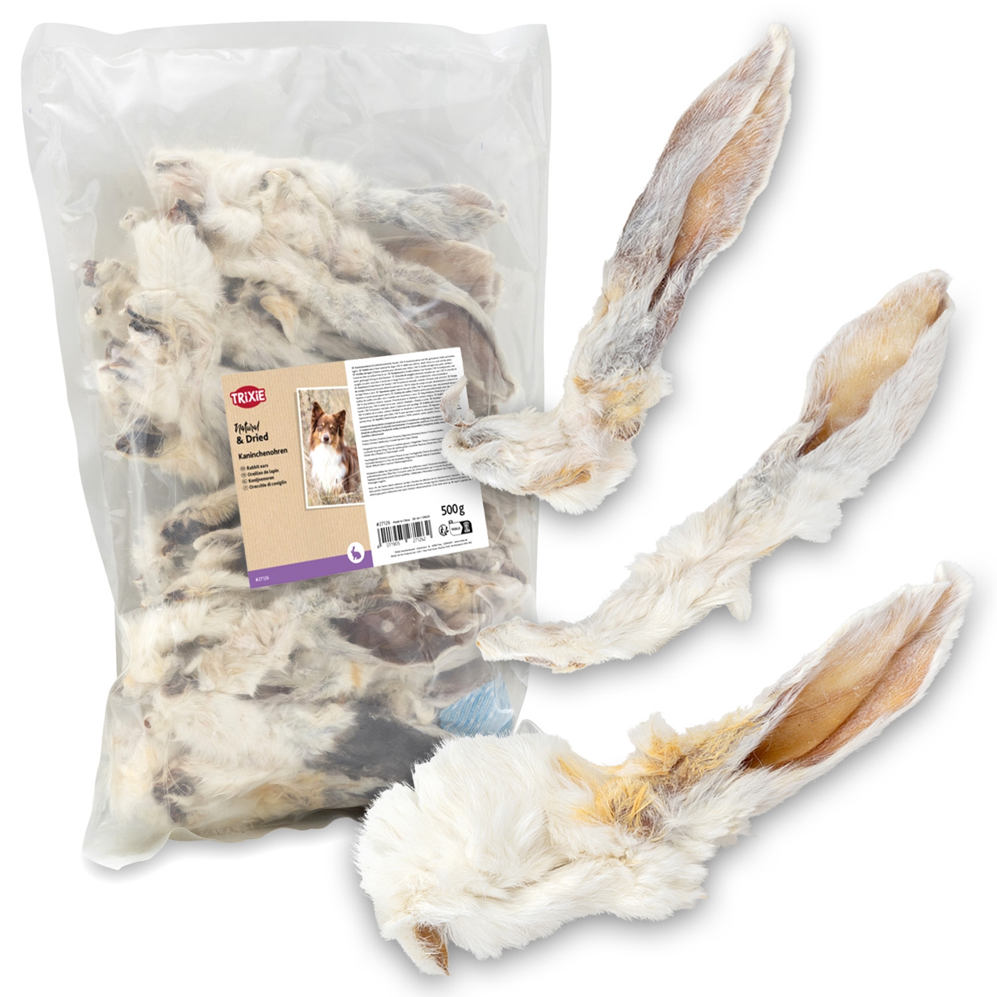 Trixie Kaninører med Pels 500 g